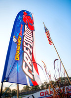 Freedom 76er banner and American flag